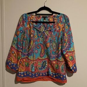Talbots Multicolor Paisley Blouse
